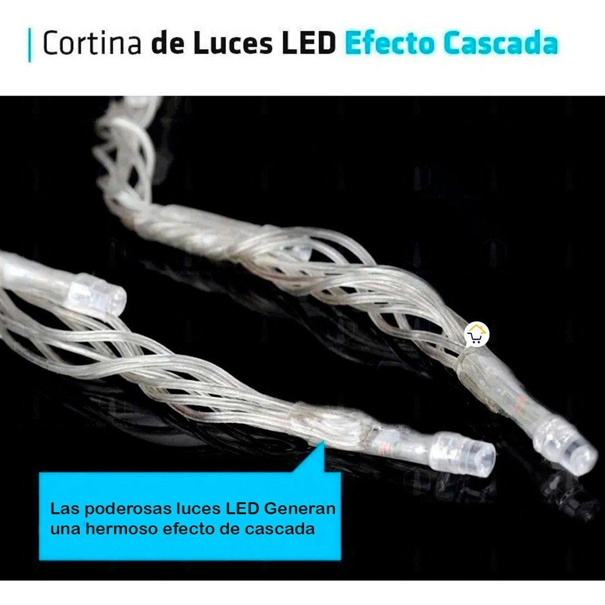 Cortina LED 2X1 Metros 240 LED Decoración Navidad Azul LEDC240L