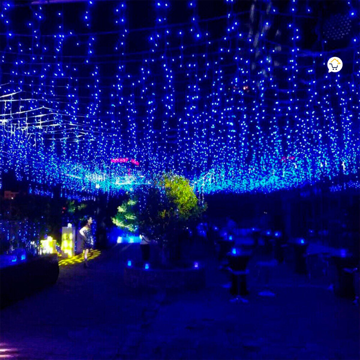 Cortina LED 2X1 Metros 240 LED Decoración Navidad Azul LEDC240L