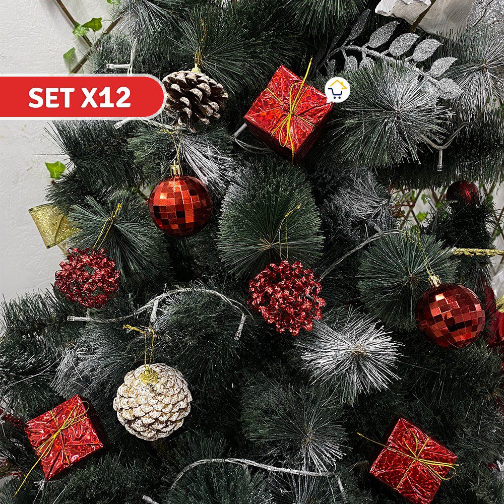 Bolas Navideñas x12 Esferas decorativas Árbol Navidad JHZJ2110