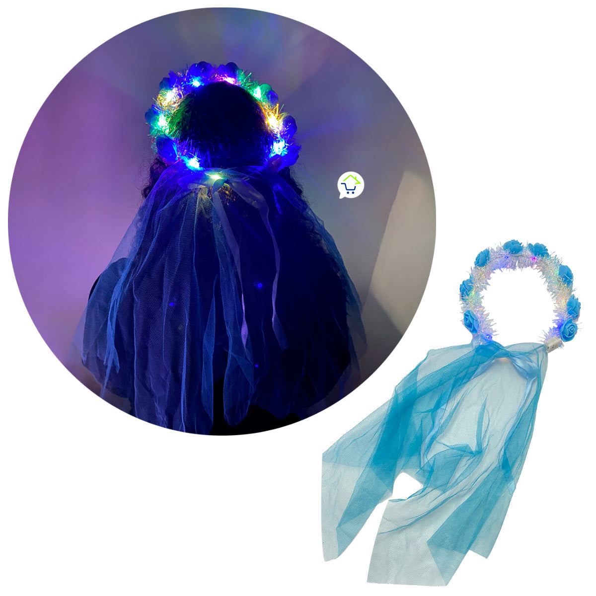 Diadema Led De Flores Foamy Luminosa Tiara DF5C