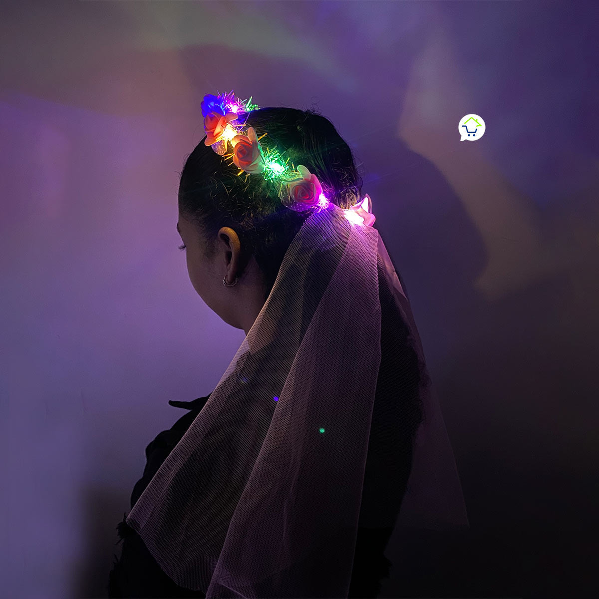Diadema Led De Flores Foamy Luminosa Tiara DF5C