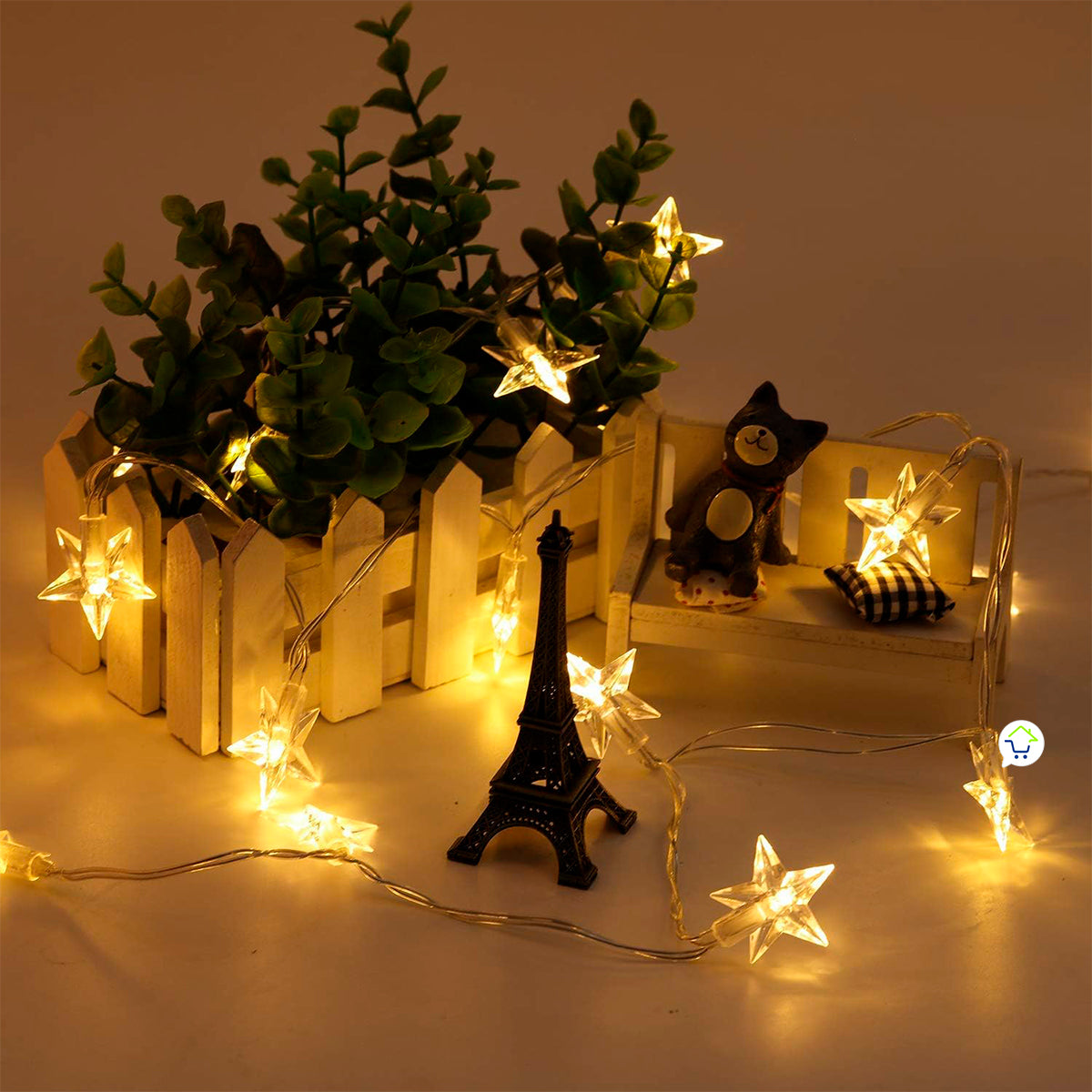 Extensión LED Estrellas Luces 4 Metros Cálido Decoración LEB20