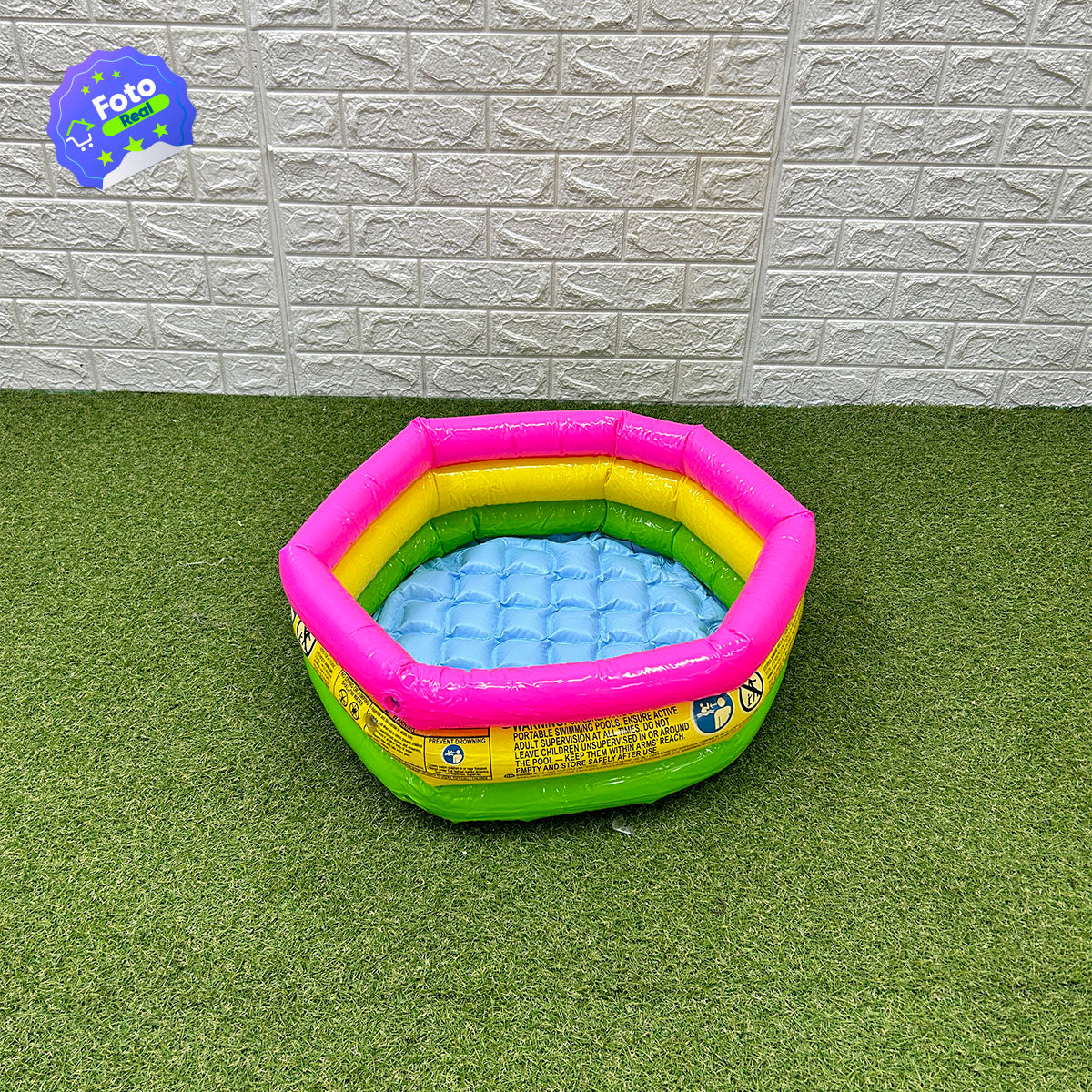 Piscina Inflable Redonda 3 Aros + Base Acolchada Infantil NP