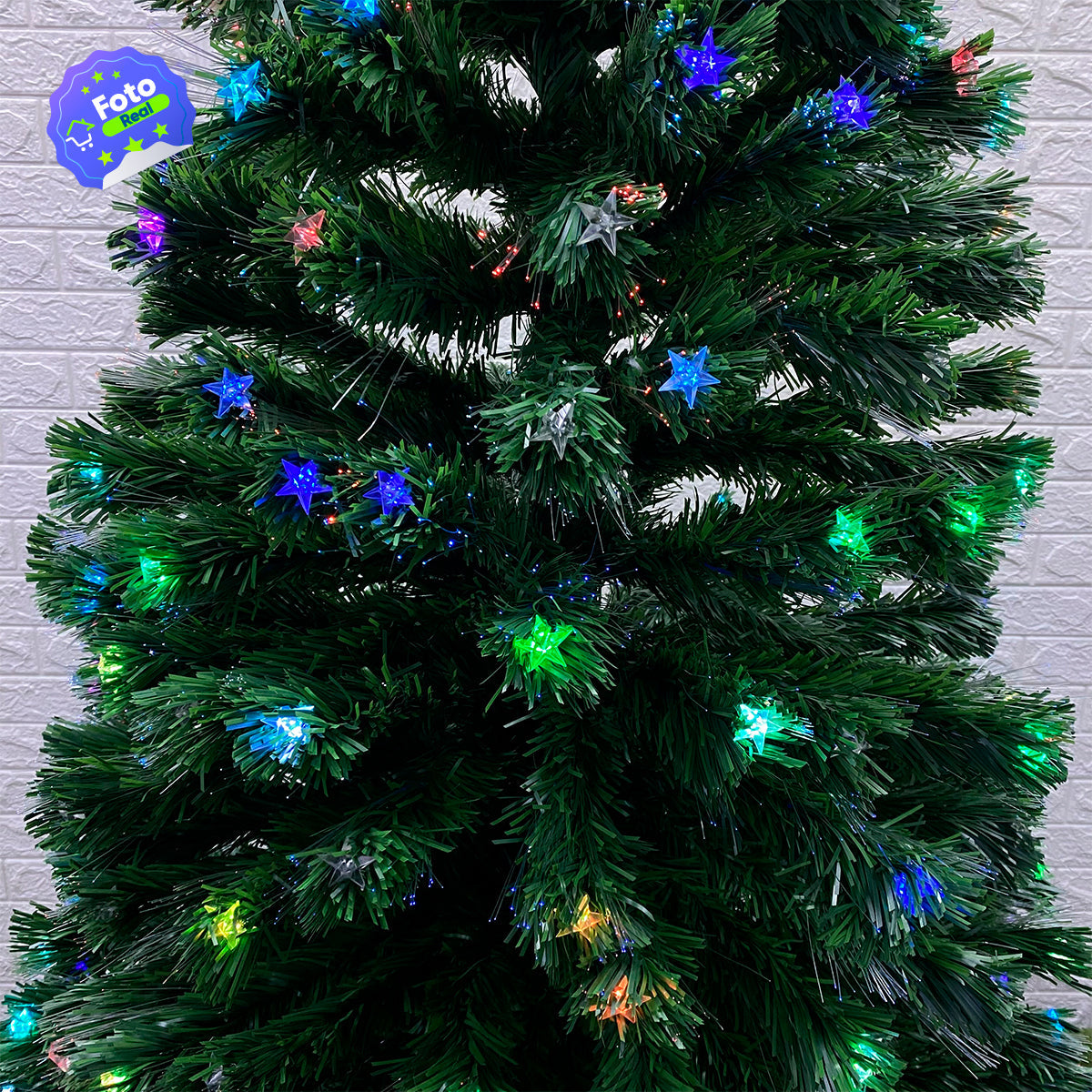 Árbol Navidad Fibra Óptica 210 cm 7 Colores Tupido RF T687