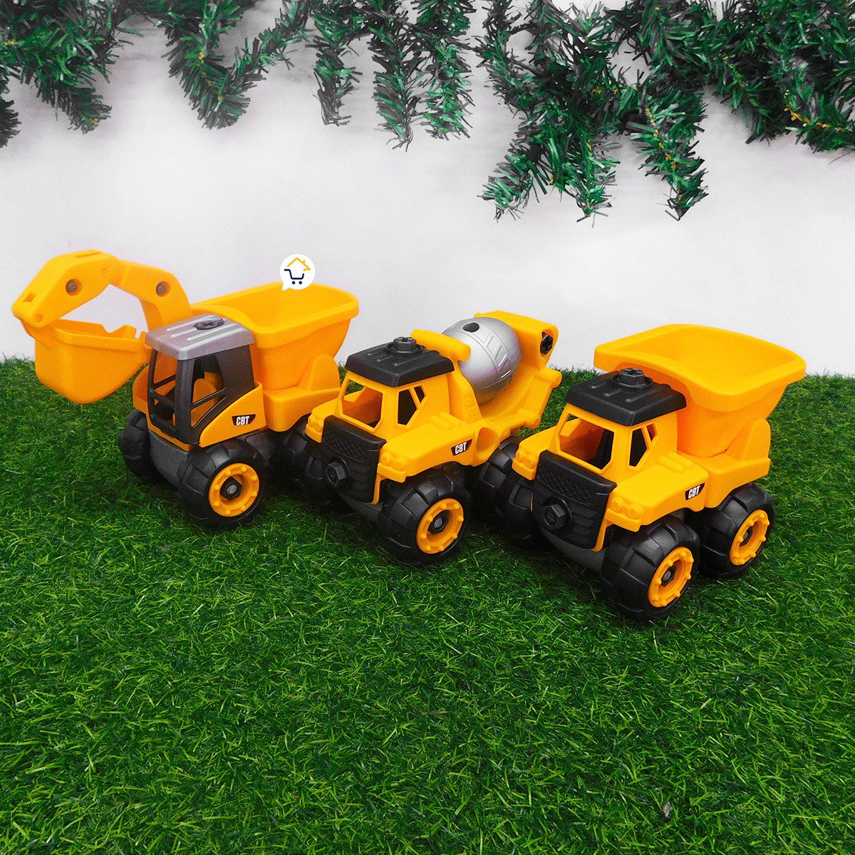 Set x3 Construcción Excavadora Volqueta Mezcladora Juguetes Niños STPF11