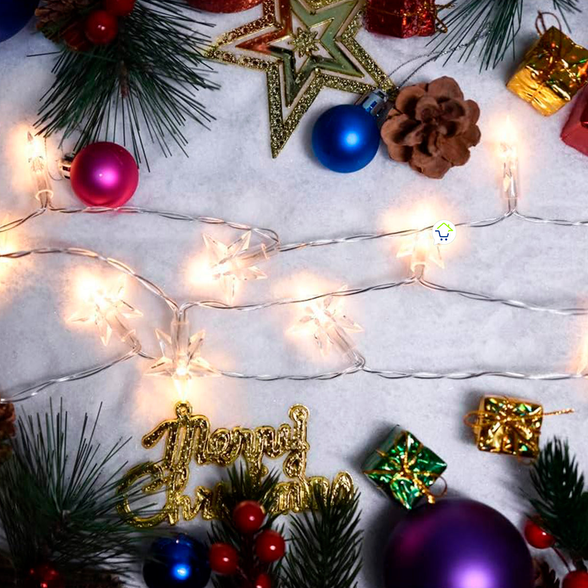 Extensión LED Estrellas Luces 4 Metros Cálido Decoración LEB20