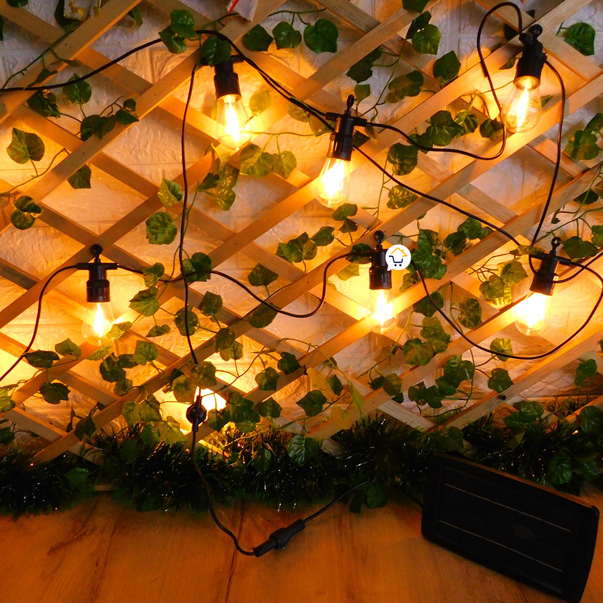 Extensión Bombillos x10 LED Panel Solar Luces Vintage Decoración Y13