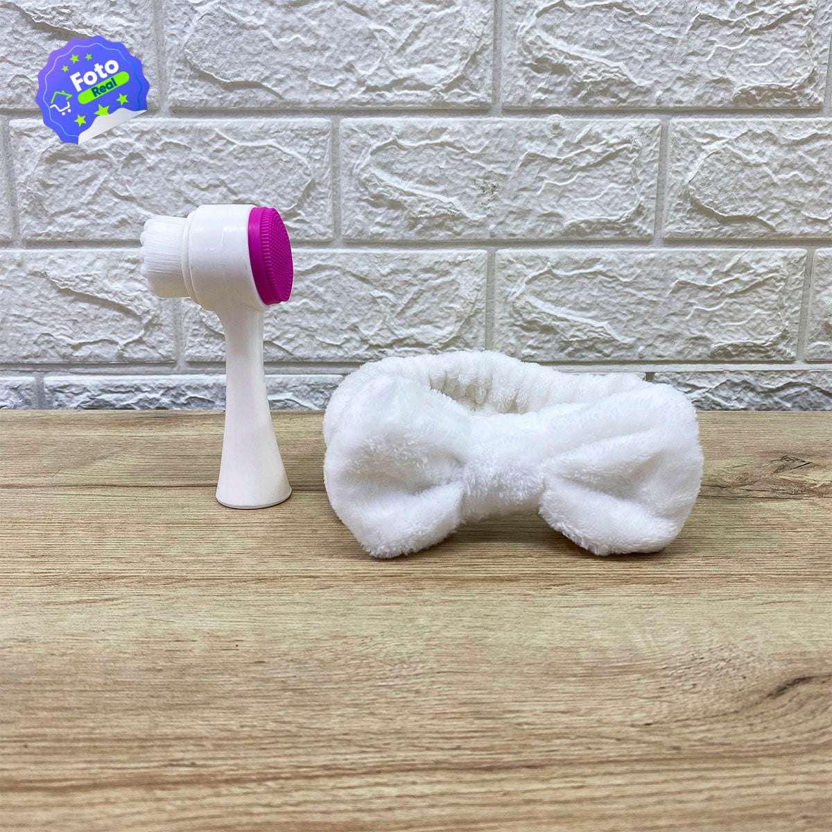 Cepillo Masajeador 2 en 1 + Diadema Para maquillarse Set Limpieza facial MO0374