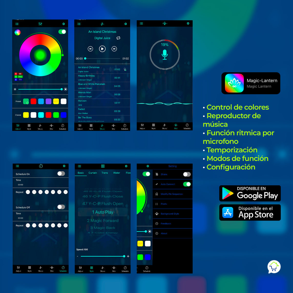 Cinta LED Fuegos Artificiales App Bluetooth 180 LED RGB ECC180RGB