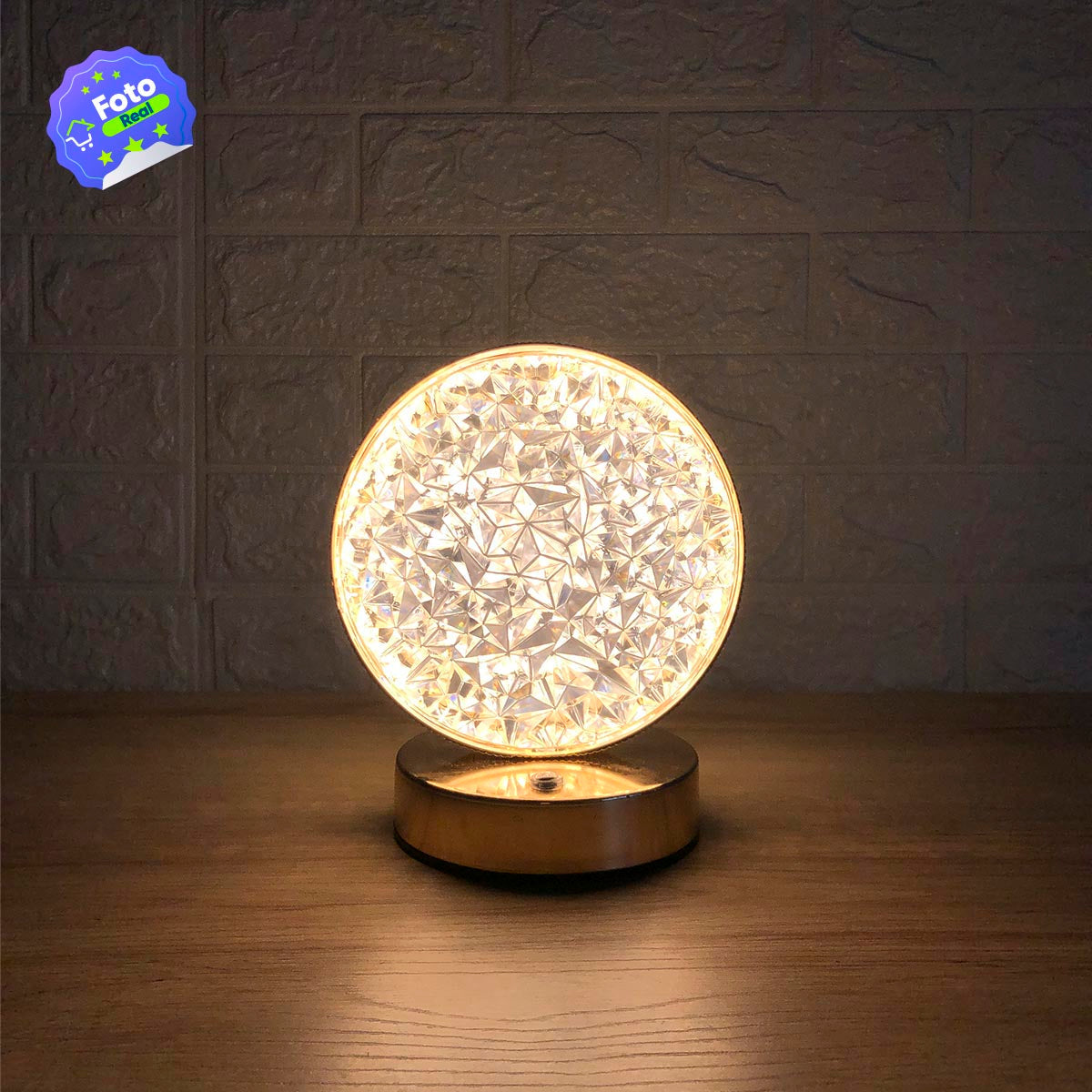 Lámpara Táctil Efecto Cristal Mesa De Noche Recargable LAIPARA-2