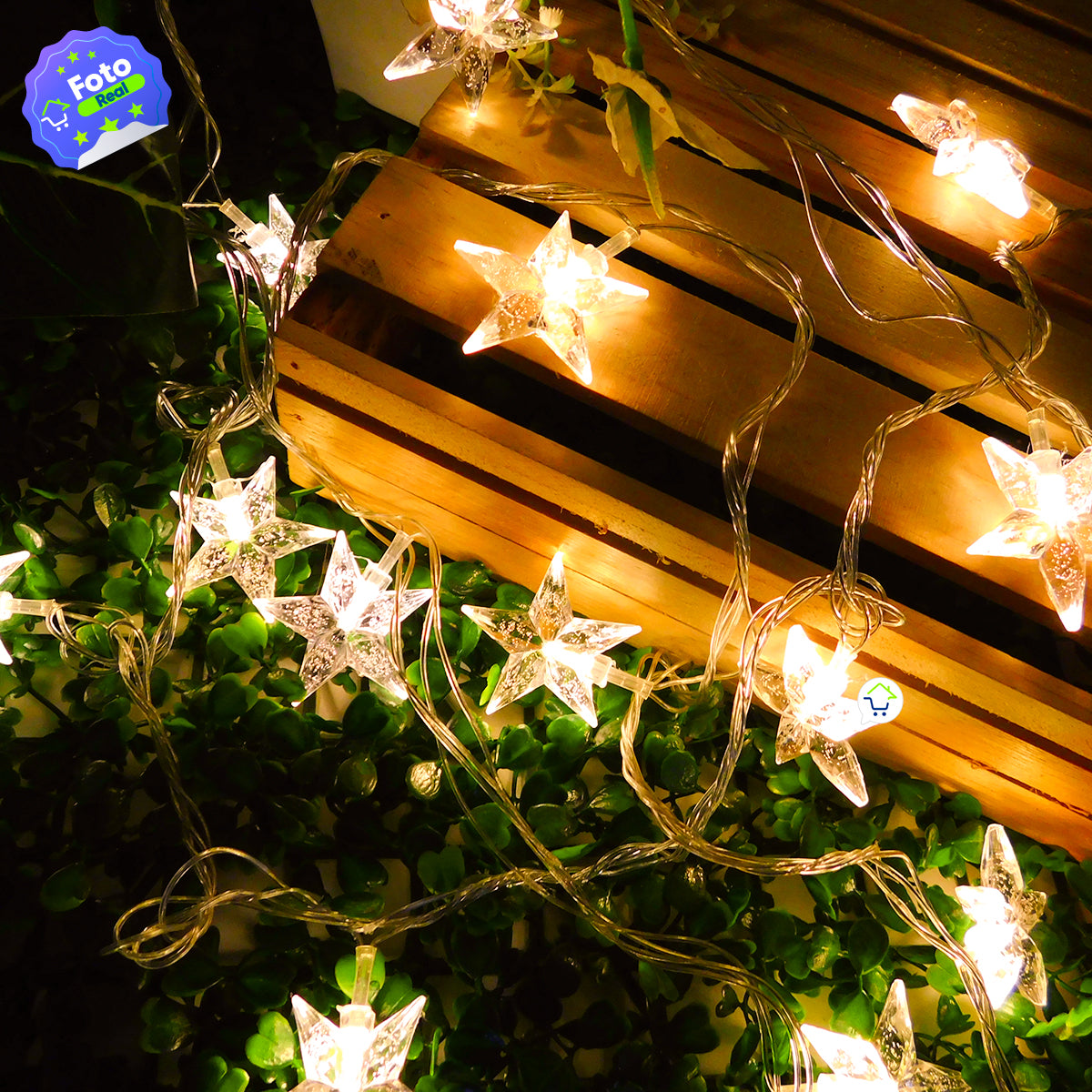 Extensión LED Estrellas Luces 4 Metros Cálido Decoración LEB20