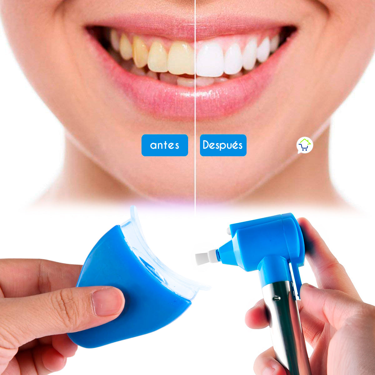 Kit Limpiador Dental Blanqueador LED Microlimpiador KIT314