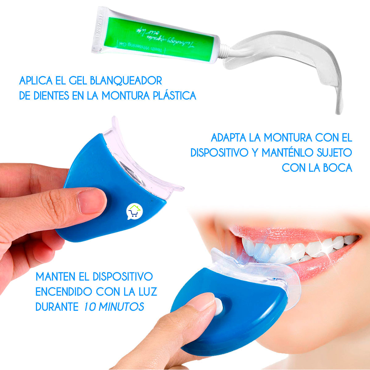 Kit Limpiador Dental Blanqueador LED Microlimpiador KIT314