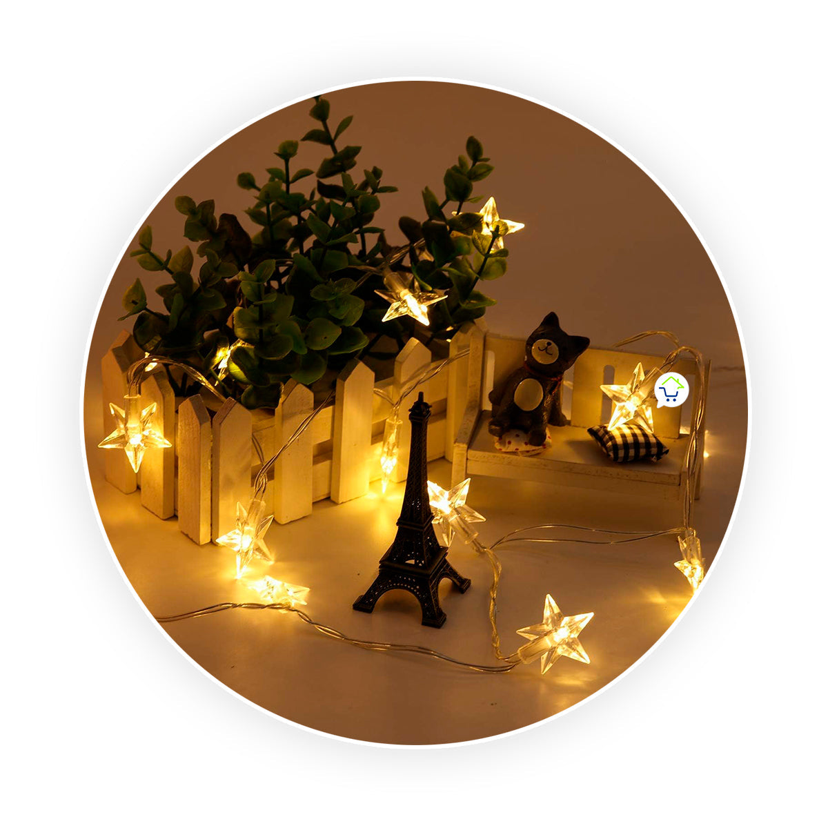 Extensión LED Estrellas Luces 4 Metros Cálido Decoración LEB20