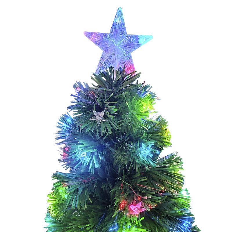 Árbol Navidad Fibra Óptica 210 cm Estrellas Tupido T797210