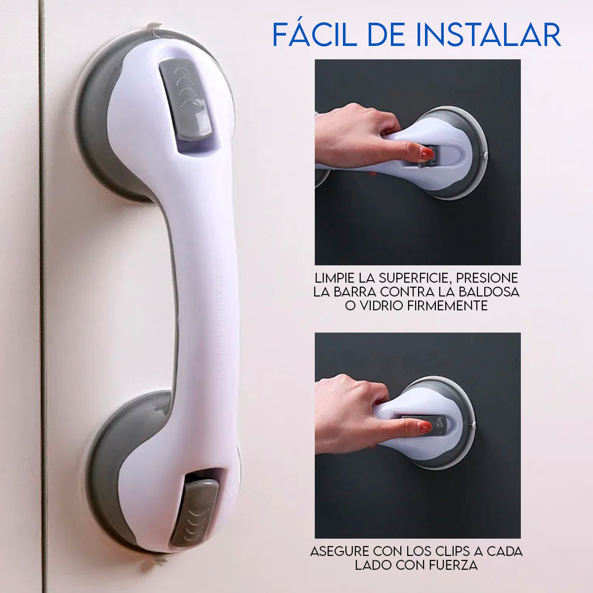 Barra Seguridad Antideslizante Agarradera Baño Manija con Ventosa NA471