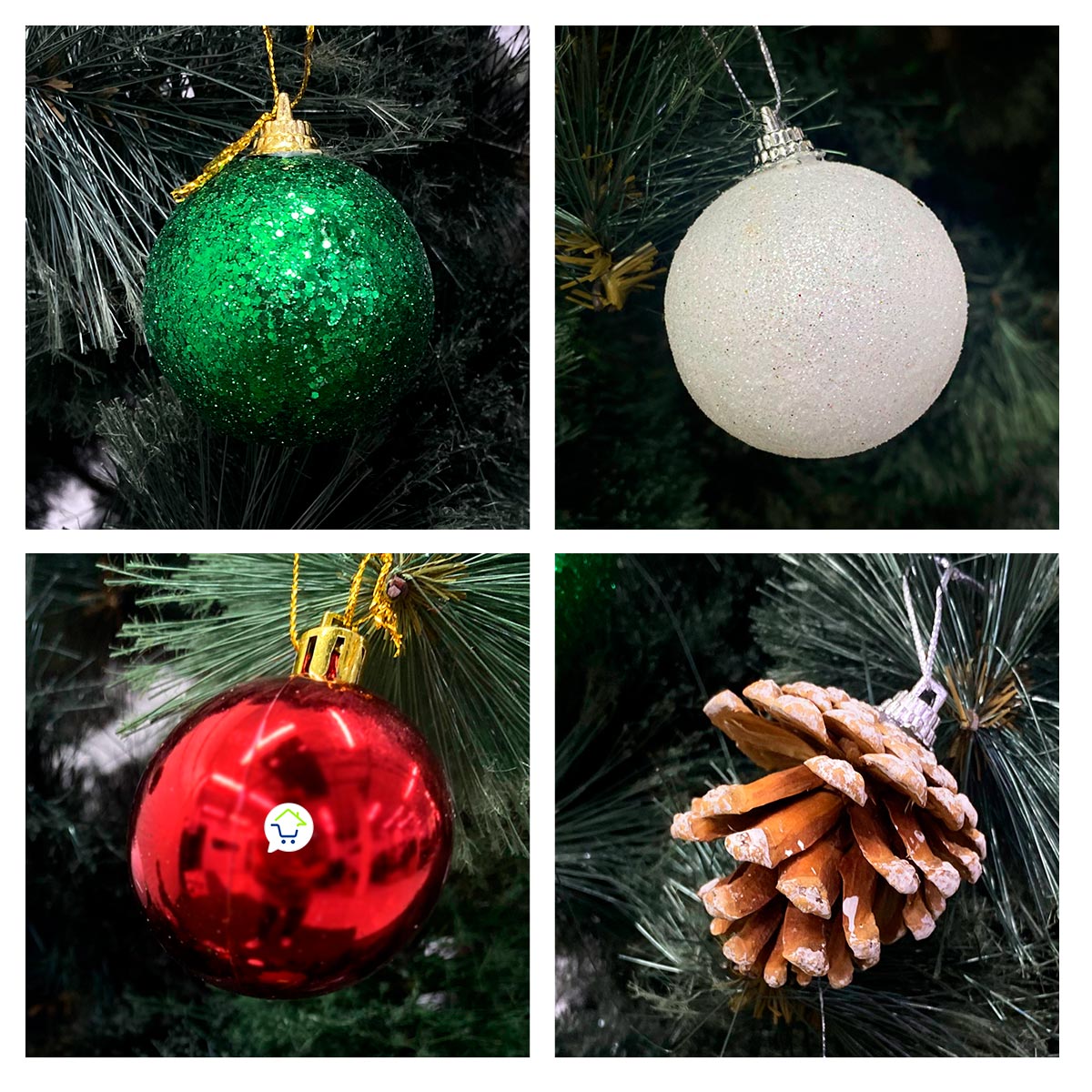 Bolas Navideñas x15 Esferas y Figuras Decorativas Decoración Árbol Navidad JHY-2105843