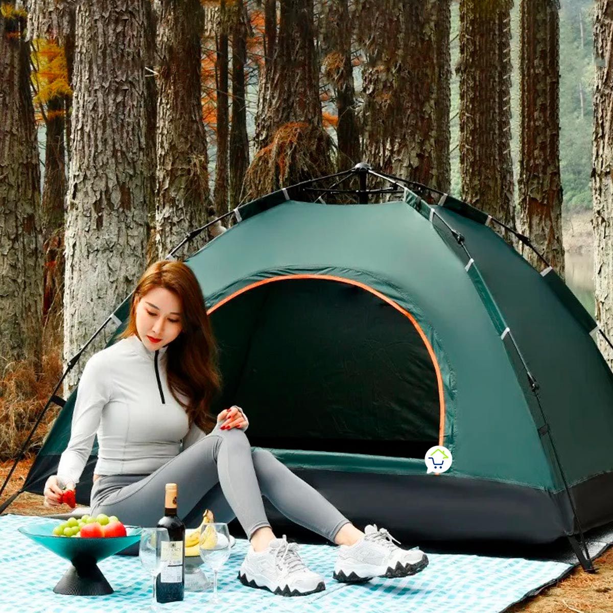 Carpa Camping 3 Personas Automática Arma En 1 Minuto 2X15M