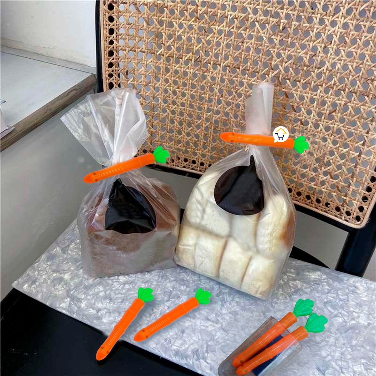 Clip Sellador De Bolsas X5 Pinza De Zanahoria Hermético magnético KIT35