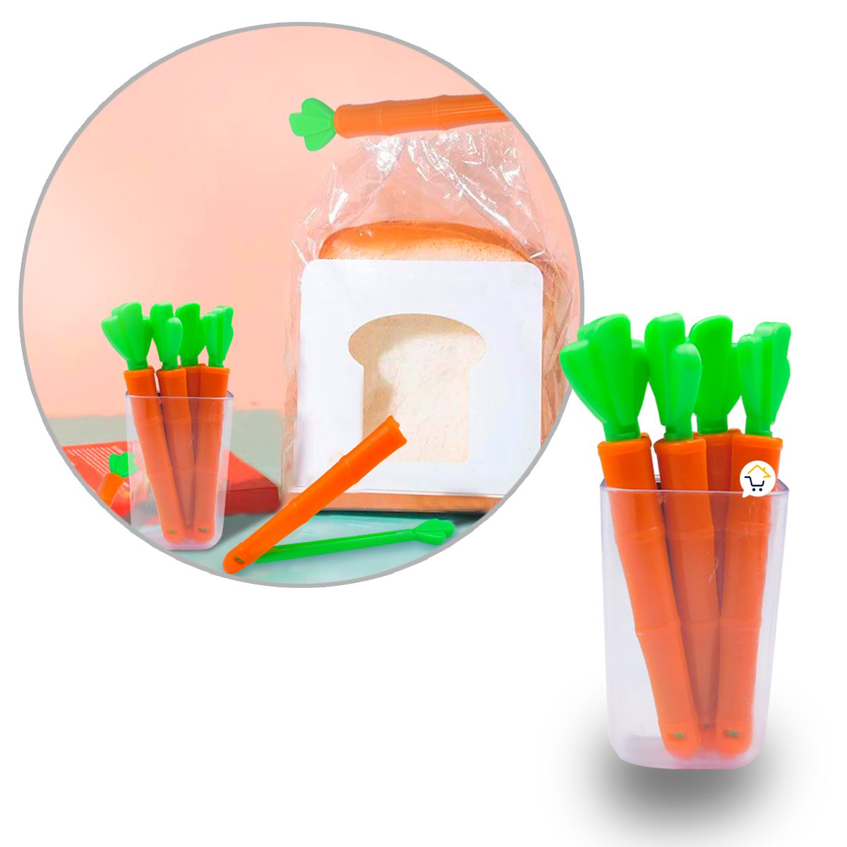 Clip Sellador De Bolsas X5 Pinza De Zanahoria Hermético magnético KIT35