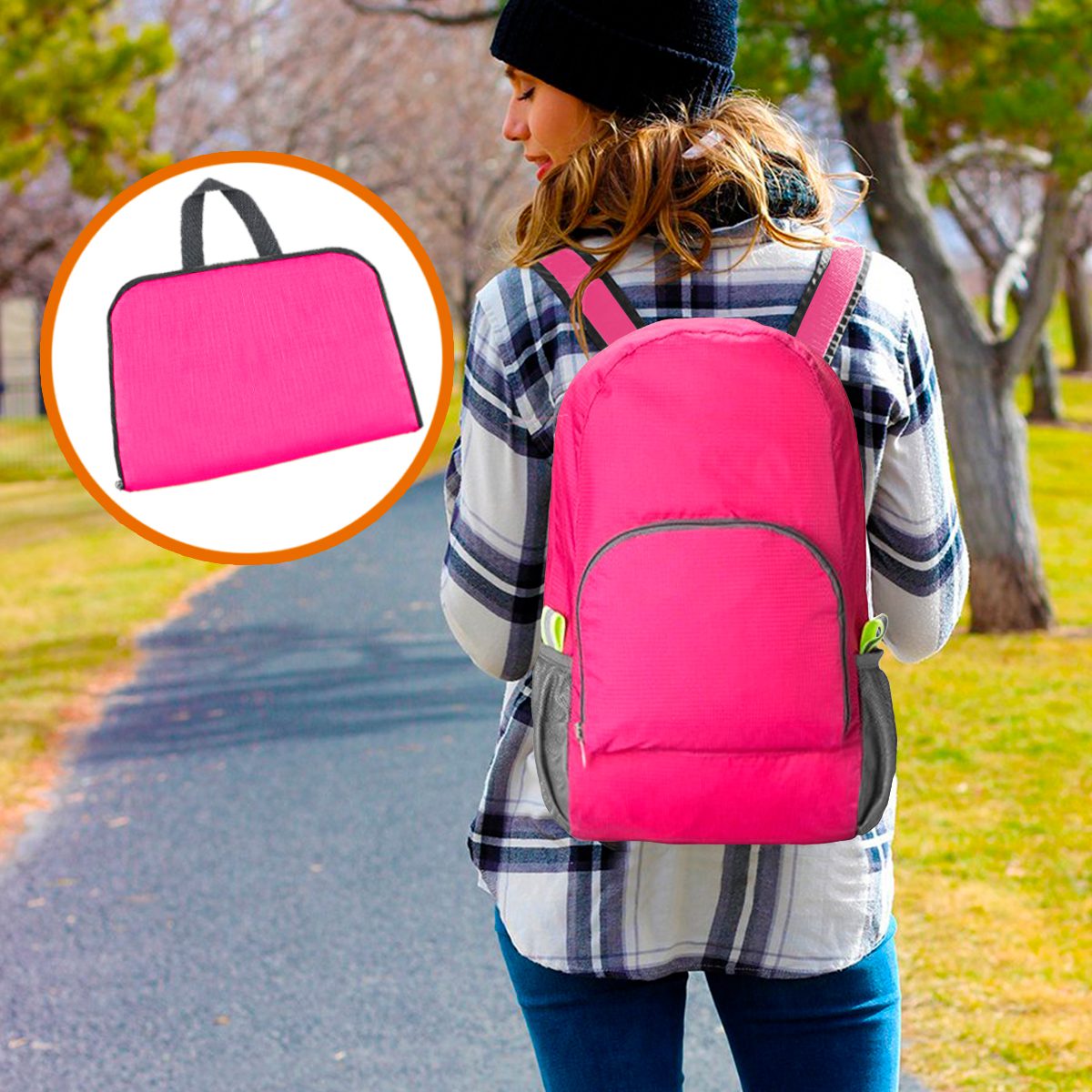 Morral Impermeable Plegable Mochila Viaje 2 Bolsillos BPLEG01