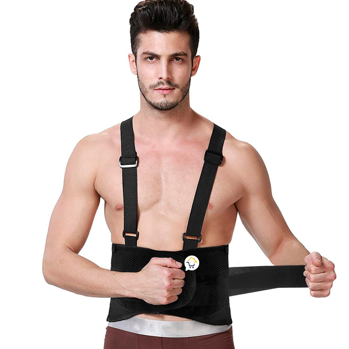Faja De Fuerza Lumbar Cinturón Seguridad Trabajos Pesados Tirantes Ajustables RF 010