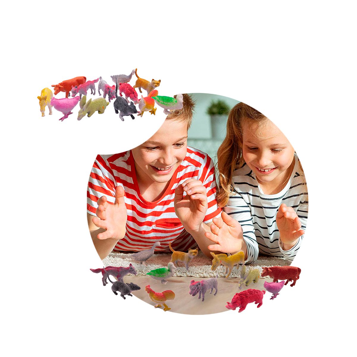 Figuras Animales Granja Set X12 Juguete Colección Didáctico Niños GM1911-126