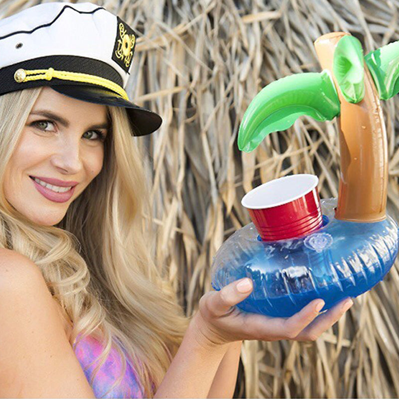 Flotador Palmera Portavasos Inflable Piscina Pool Party 06