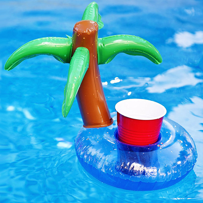 Flotador Palmera Portavasos Inflable Piscina Pool Party 06