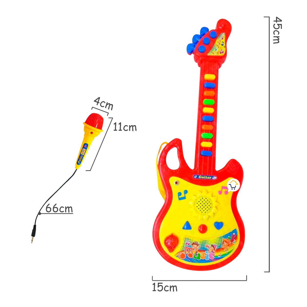 Guitarra De Juguete Micrófono Luces Y Sonido Niños 719