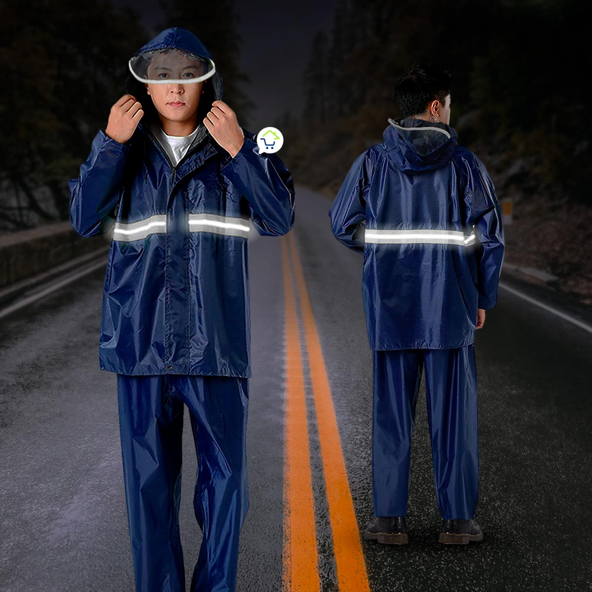 Impermeable Moto Traje Chaqueta Pantalón Reflectivo RF CY5