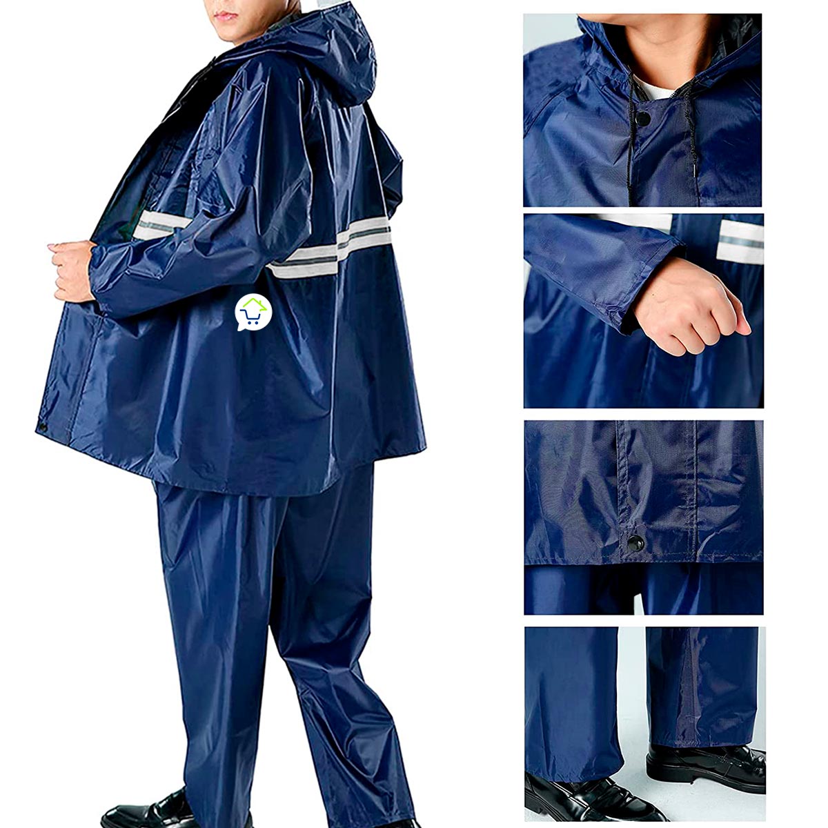 Impermeable Moto Traje Chaqueta Pantalón Reflectivo RF CY5