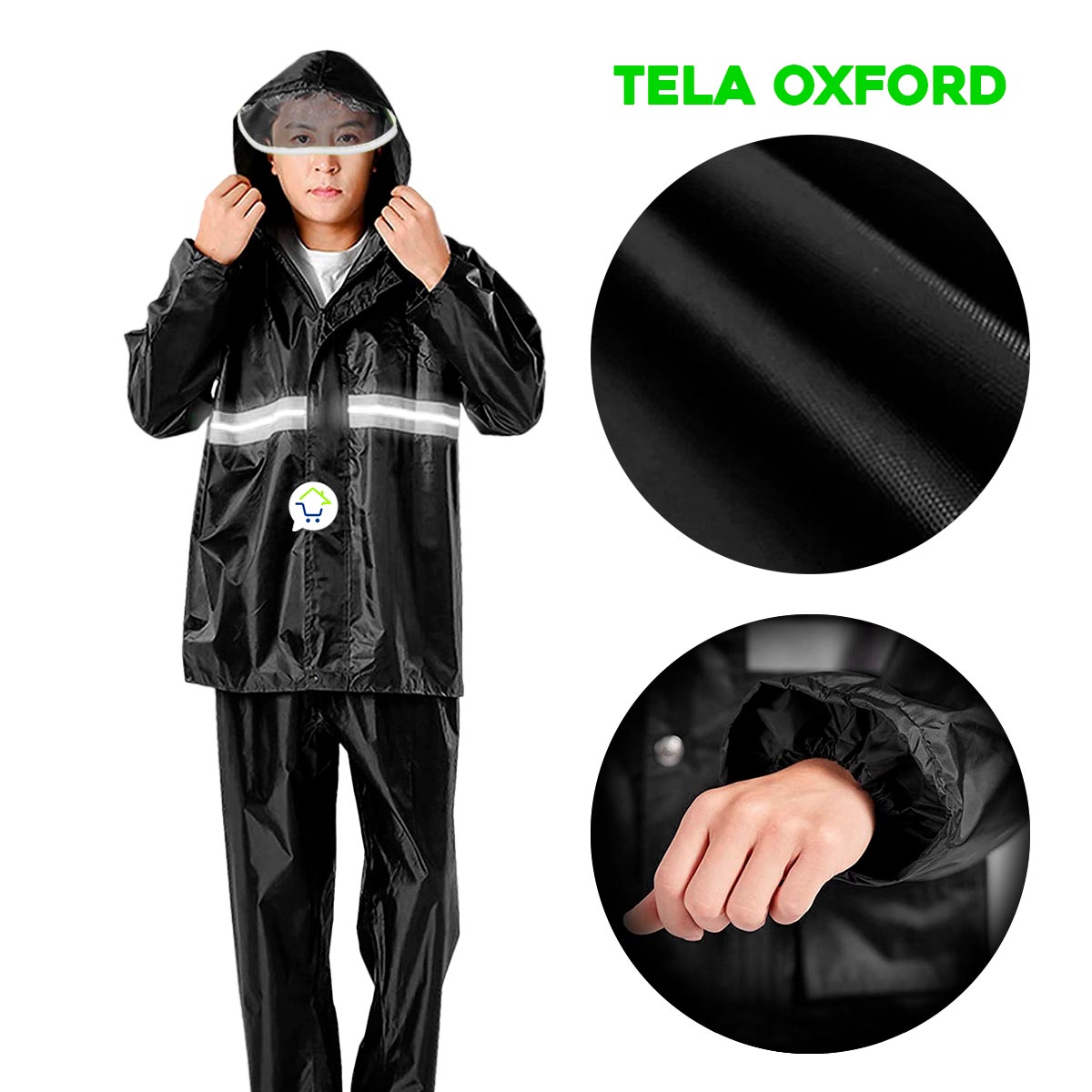 Impermeable Moto Traje Chaqueta Pantalón Reflectivo RF CY5