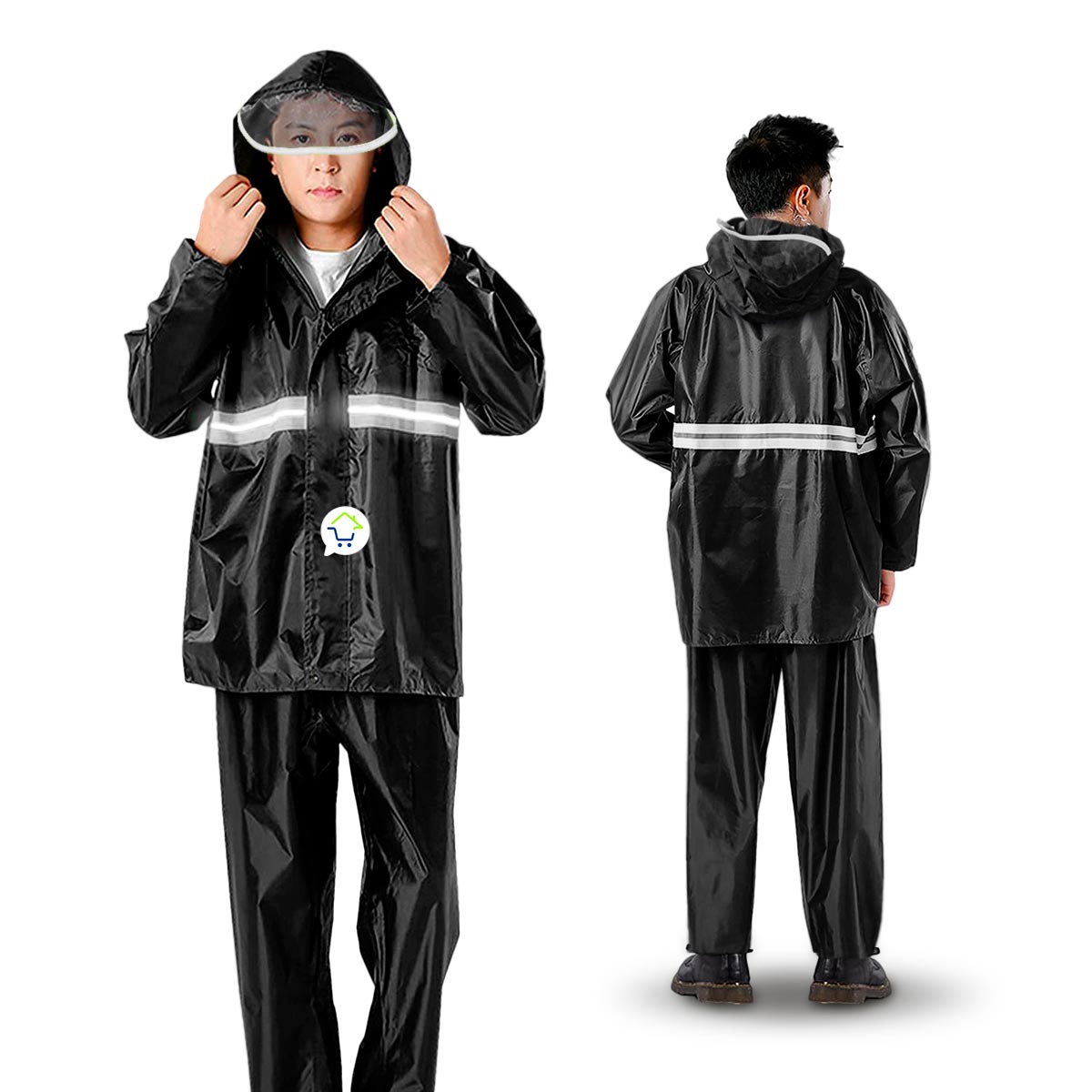 Impermeable Moto Traje Chaqueta Pantalón Reflectivo RF CY5