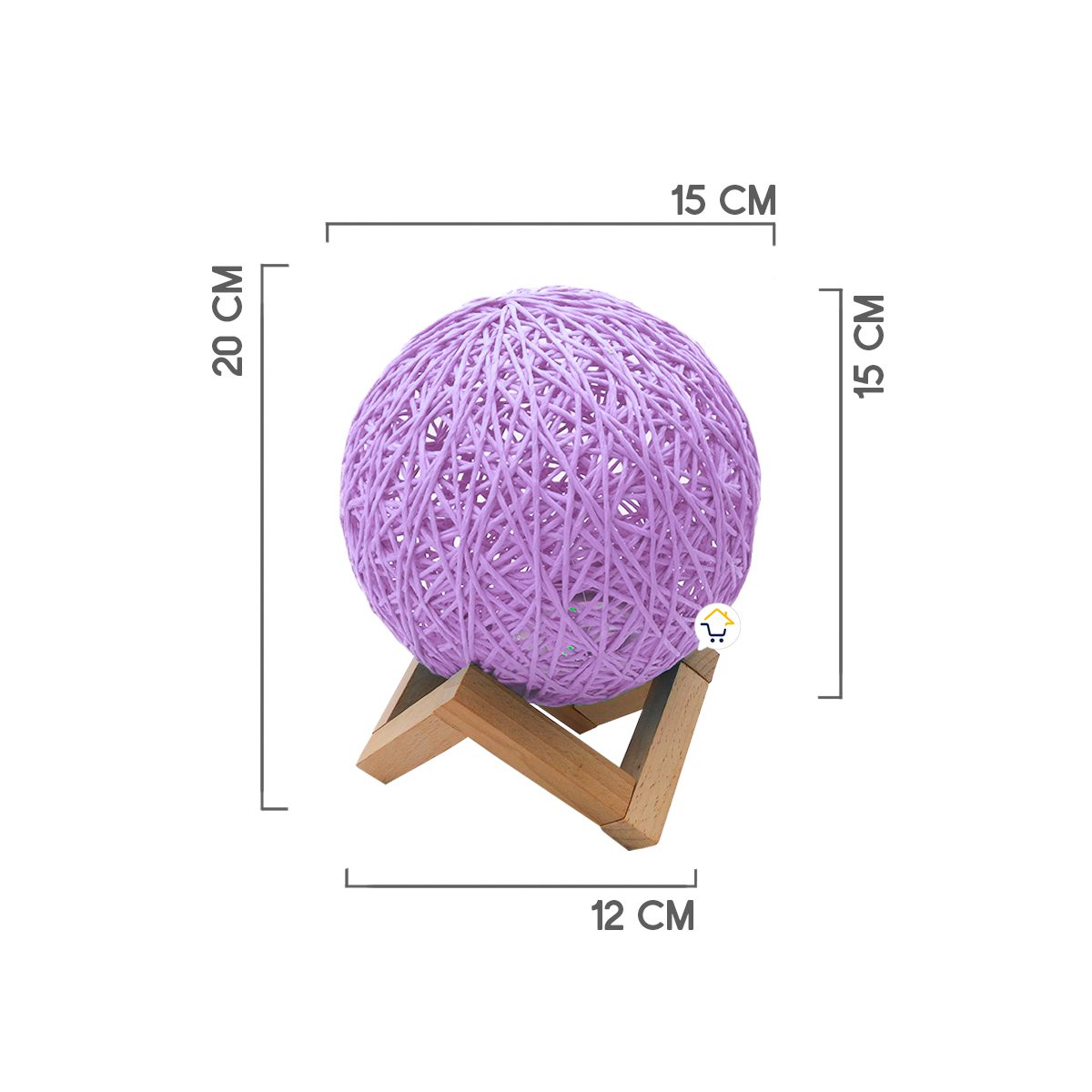 Lámpara De Mesa Luz Led Ratán Decorativo Base Madera JSM210