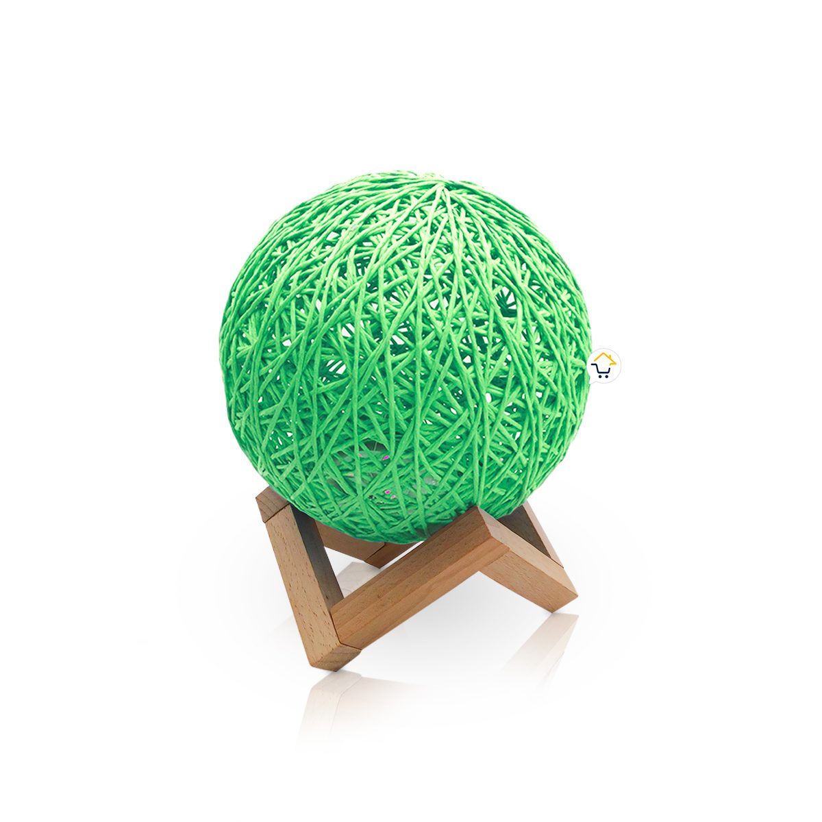 Lámpara De Mesa Luz Led Ratán Decorativo Base Madera JSM210