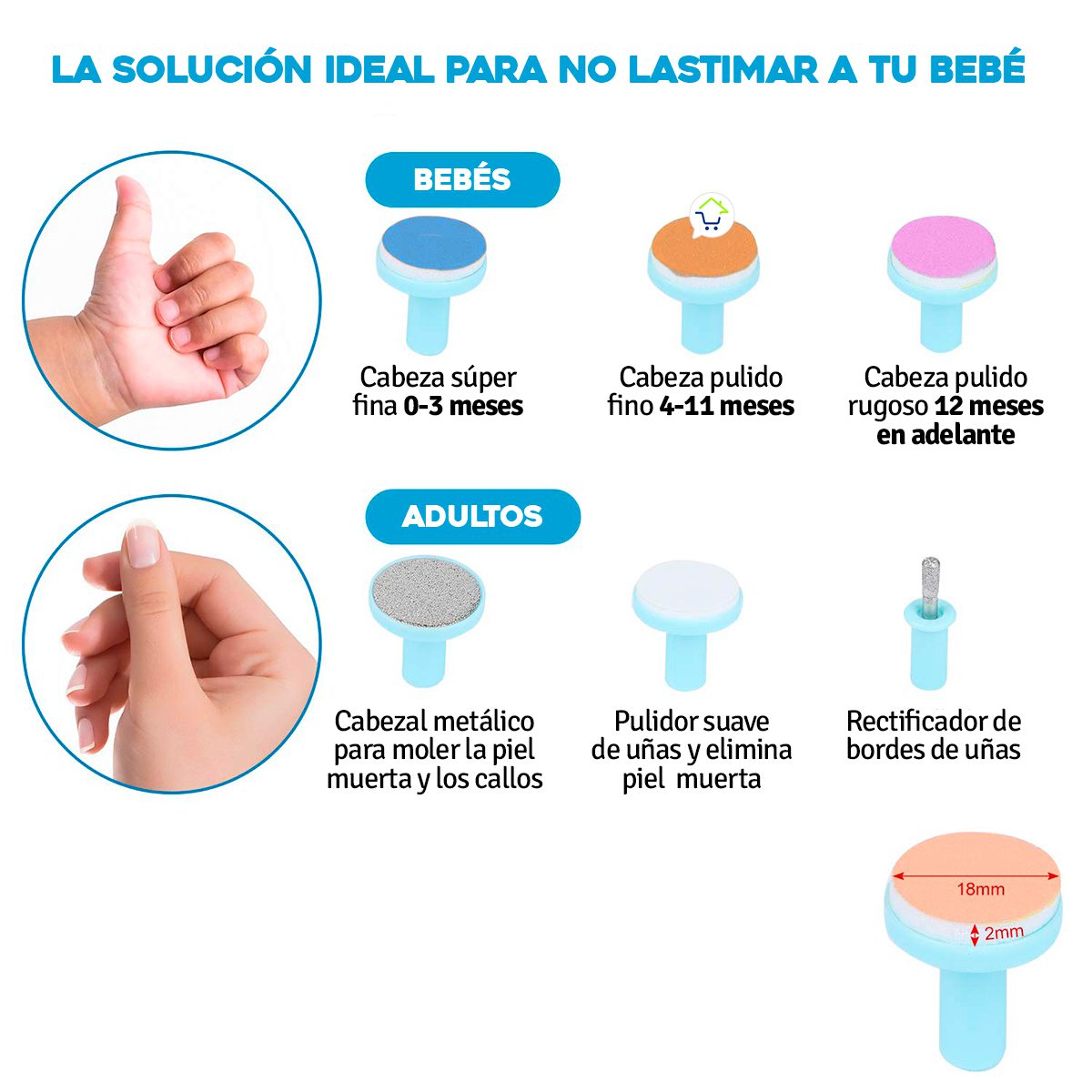 Lima Eléctrica Para Bebés y Adultos Cuidado De Uñas SA29042