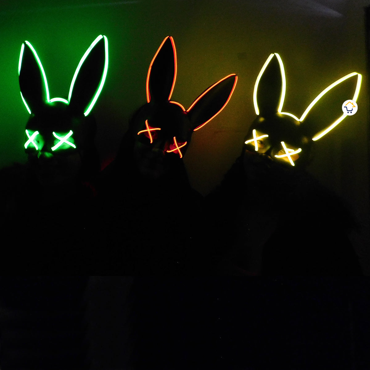 Máscara Neón Conejo Media Cara Accesorio Disfraz Halloween PG395NEON