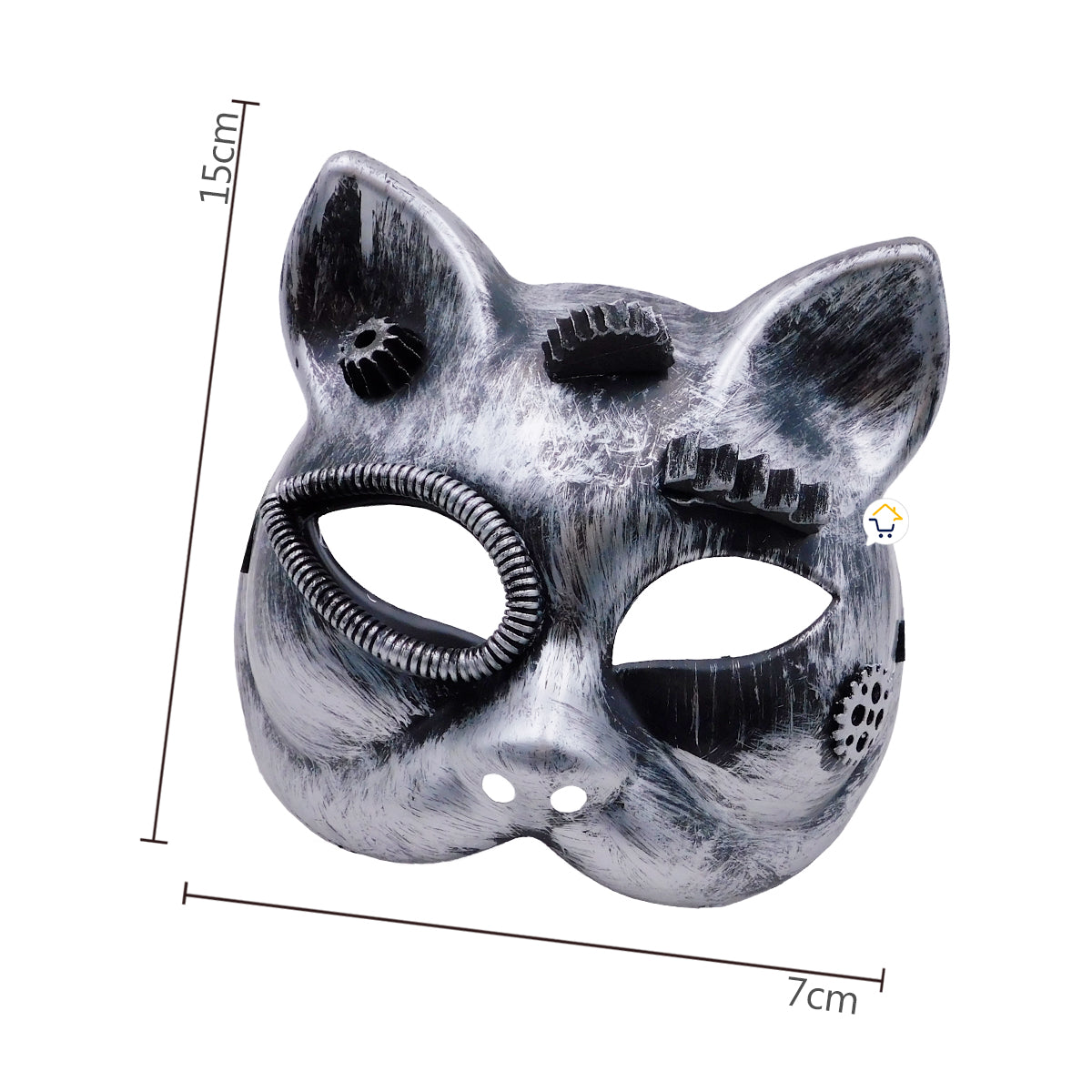 Máscara Steampunk Gato Efecto Metal Halloween Mujer Of325
