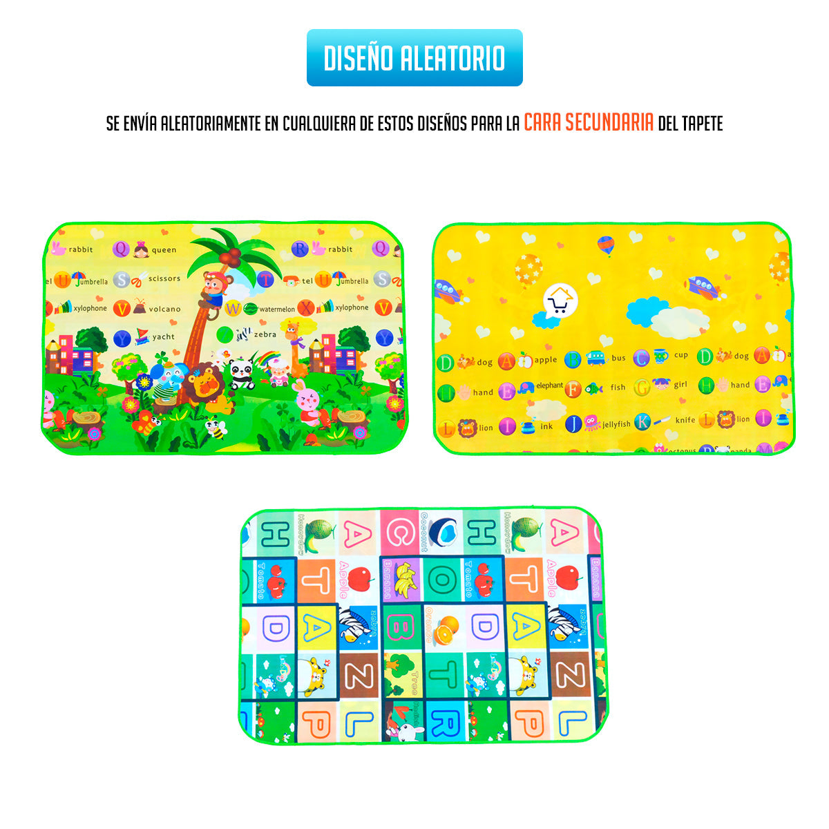 Tapete Infantil Grande 2 En 1 Suave Niños Bebés Pj67