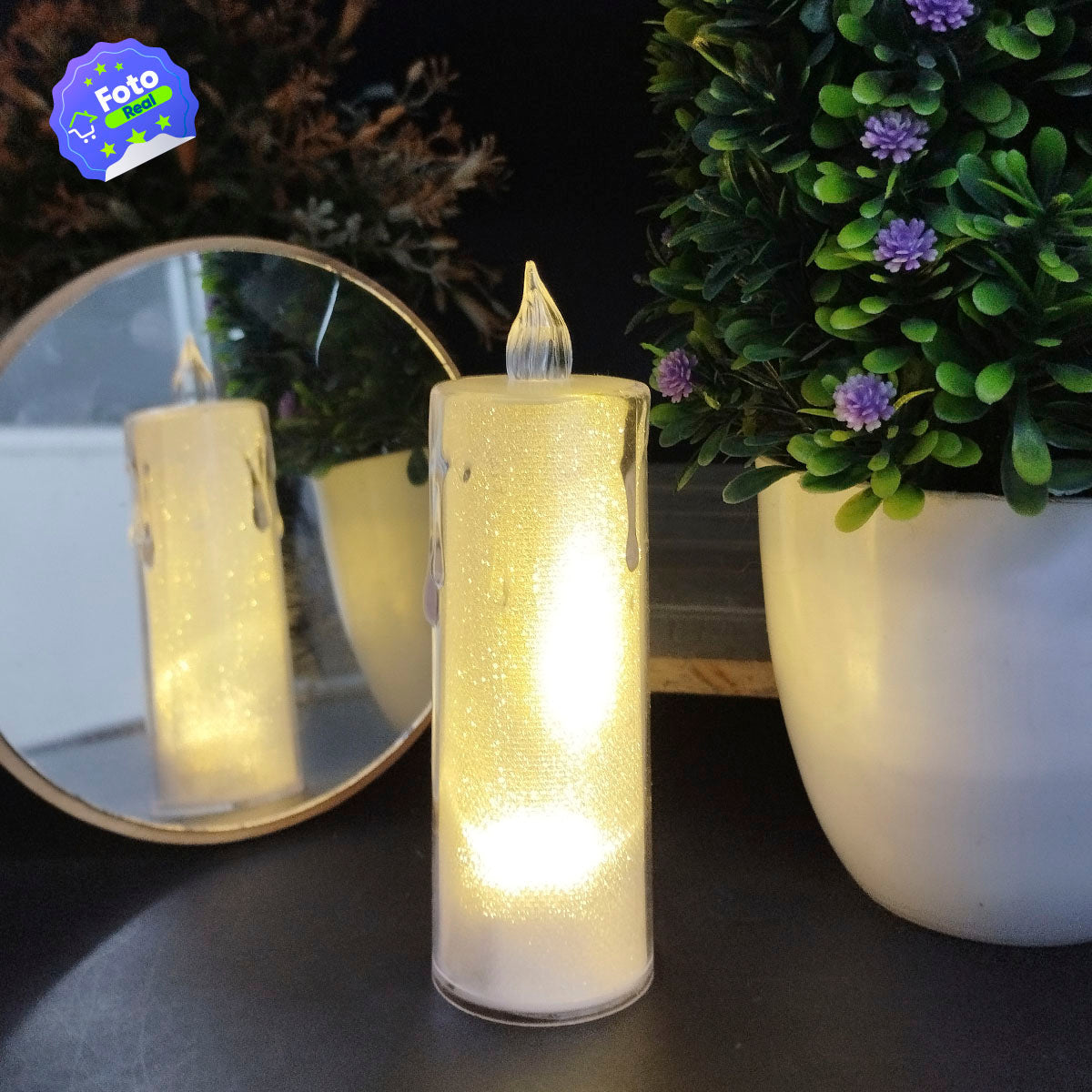Vela Led Efecto Cristal Decoración Hogar EFC1