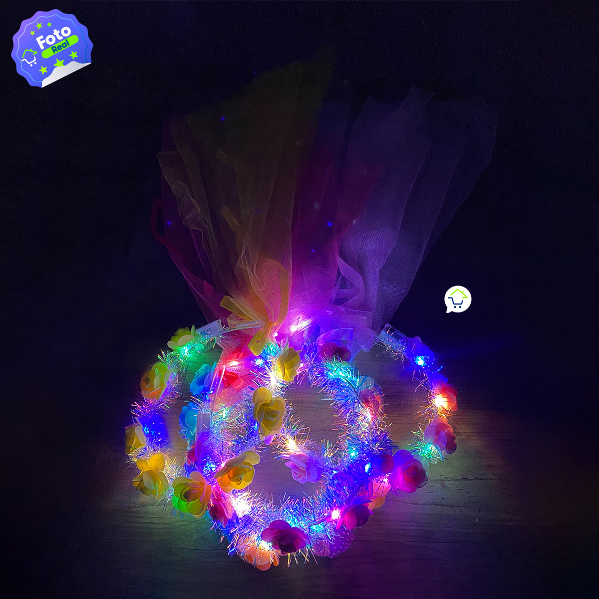Diadema Led De Flores Foamy Luminosa Tiara DF5C