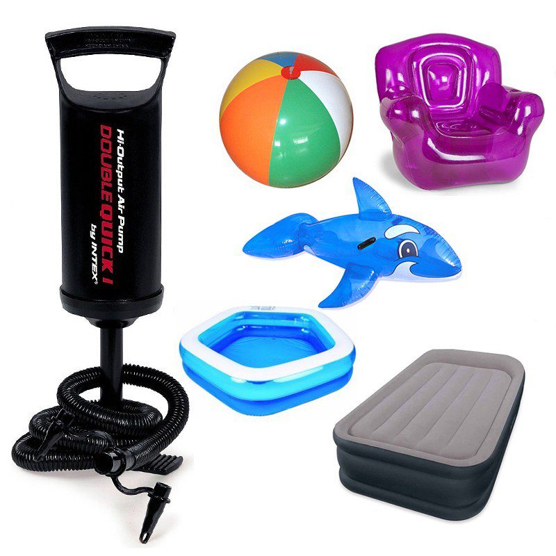 Inflador Manual Intex Doble Presión Velocidad 3 Boquillas Ciclismo Camping Piscinas Ref. 68612
