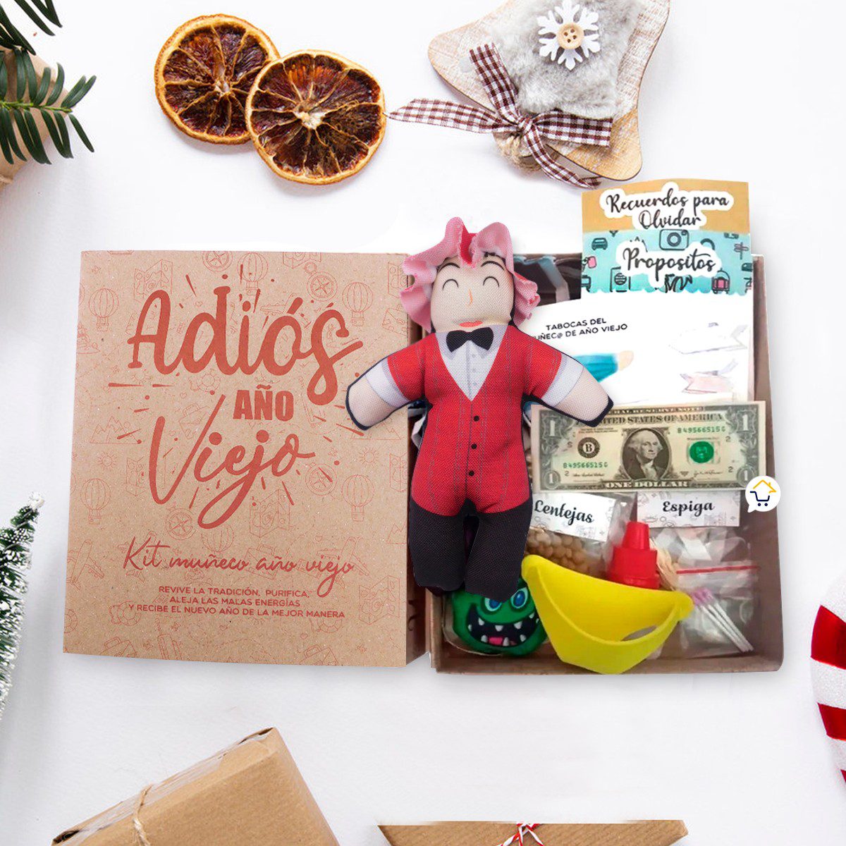 Kit Año Viejo Muñeco Caja Ritual Fin De Año KAV20