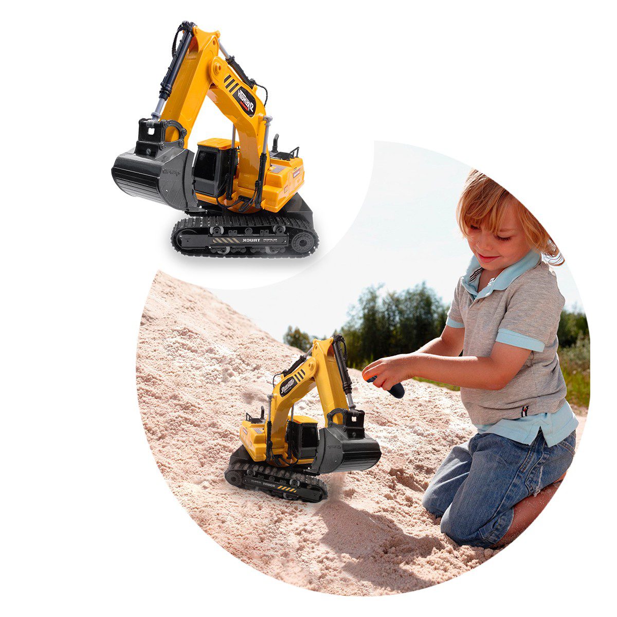 Excavadora Control Remoto Movimientos Realistas Luces Sonidos 393