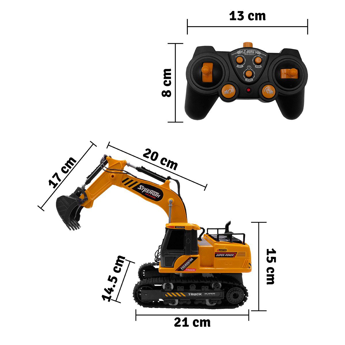 Excavadora Control Remoto Movimientos Realistas Luces Sonidos 393