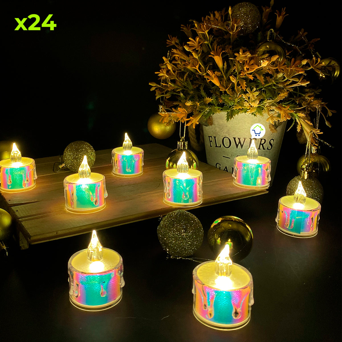 Velas LED X24 Tornasol Decoración Hogar 🕯️ CVEL2-3