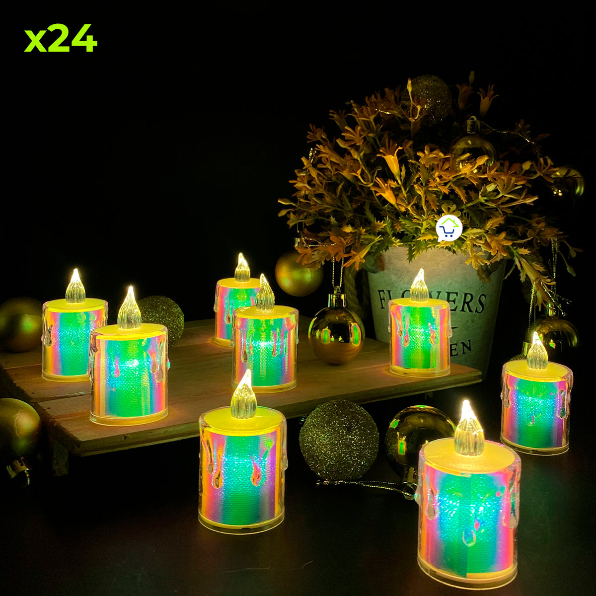 Velas LED X24 Tornasol Decoración Hogar 🕯️ CVEL2-3