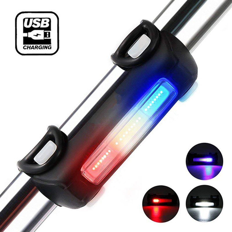 Linterna Led Bicicleta Recargable USB Impermeable Delantera Trasera RF 306