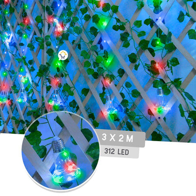 Cortina Micro LED 12 Tiras Estilo Campana 3 x 2 m 312 Luces 1619